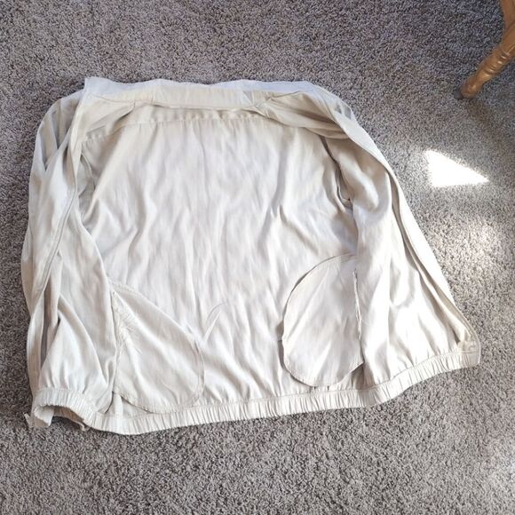 Vintage Haband Men's Size Large Solid Cream Full Zip Jacket with Pockets - Picture 4 of 16